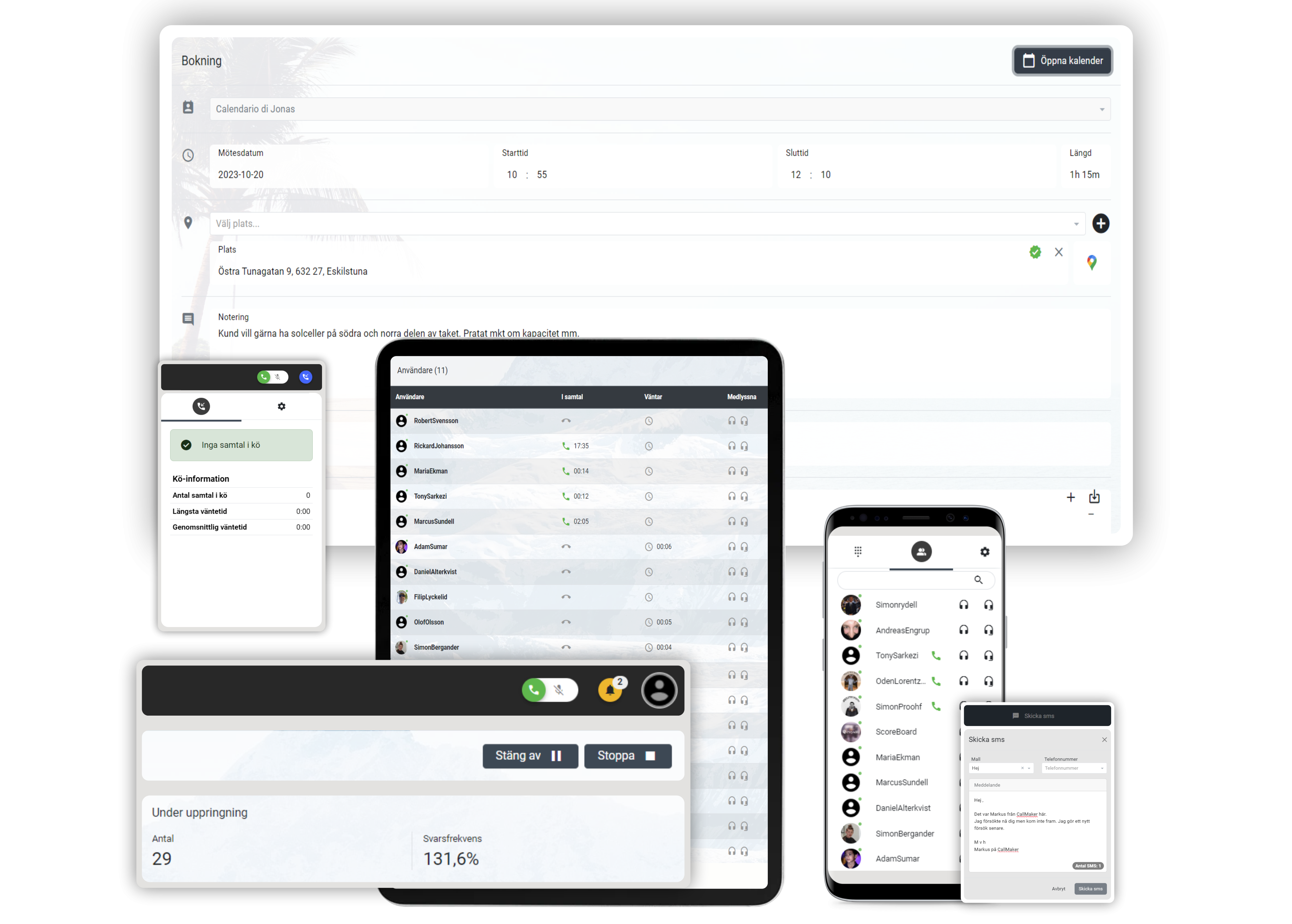 Callmaker on computers, tablets, and cell phones