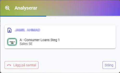 indikering av AI-detektering av telefonsvarare under pågående samtal